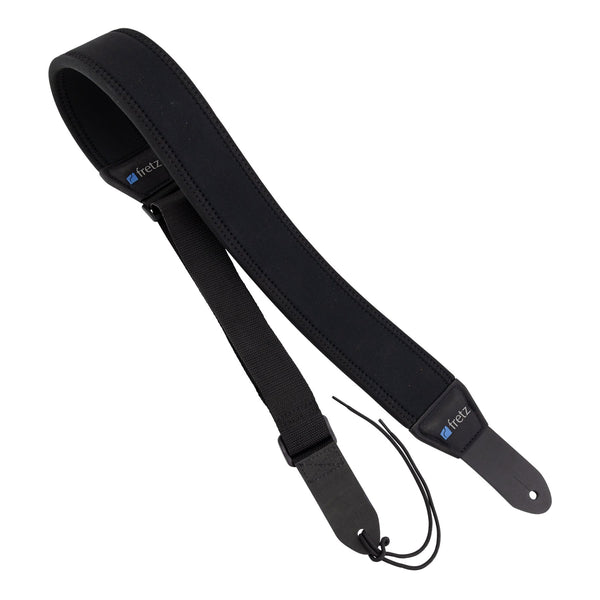 Fretz Neoprene Stretch Adjustable Guitar Strap (Black)-FGST-NEO-BLK