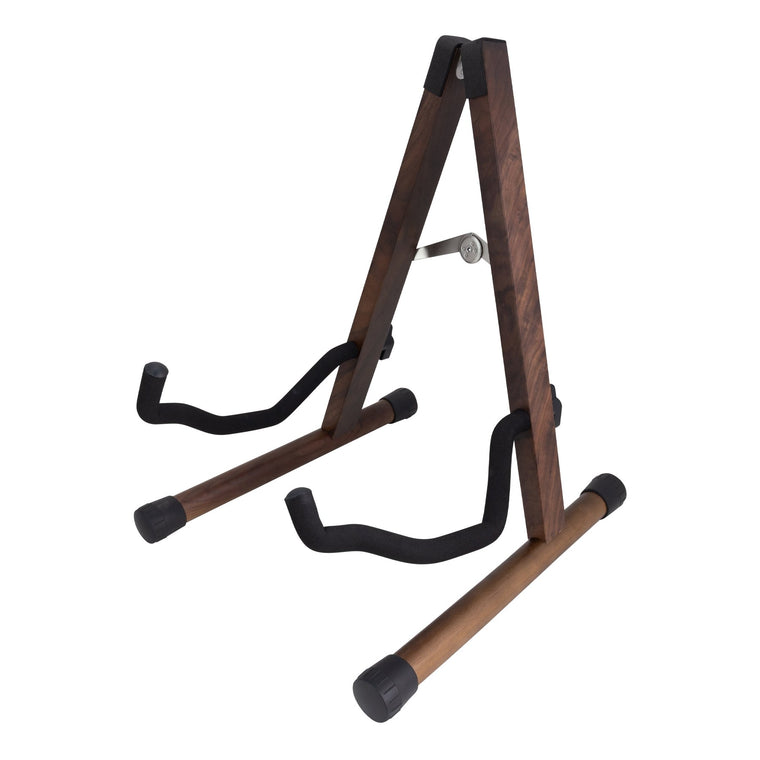 Fretz 'Woodie 5' Wooden Folding A-Frame Acoustic and Electric Guitar Stand (Walnut)