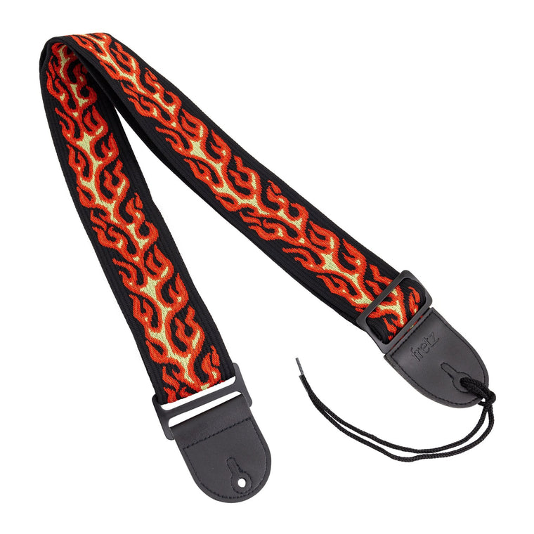 Fretz Woven Jacquard Fabric Guitar Strap (Flame)