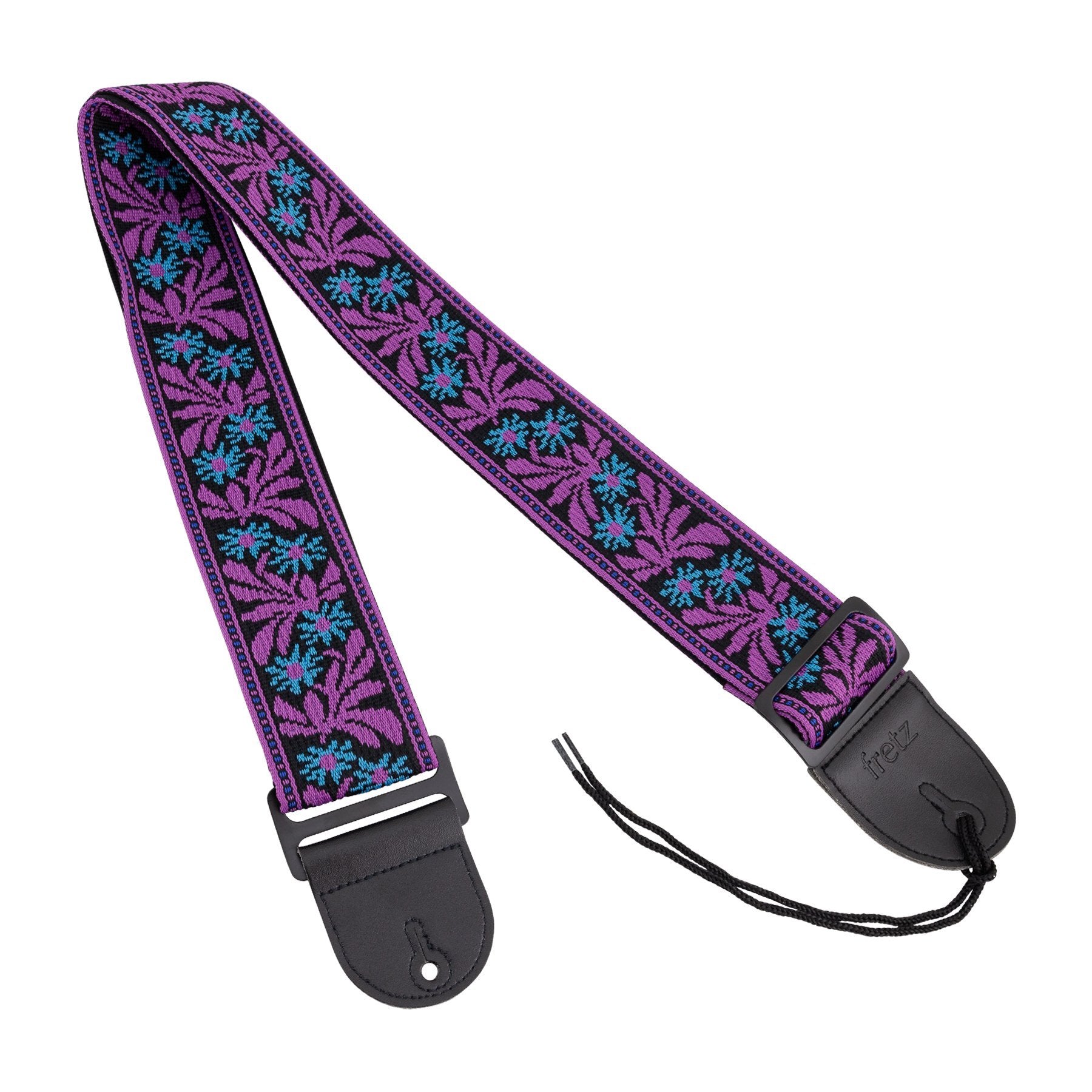 Fretz Woven Jacquard Fabric Guitar Strap (Iris)-FGST-RETRO54