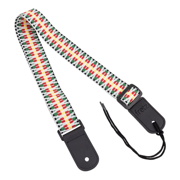 Fretz Woven Jacquard Ukulele Strap (Rasta)-FUST-JRW43-GRBL