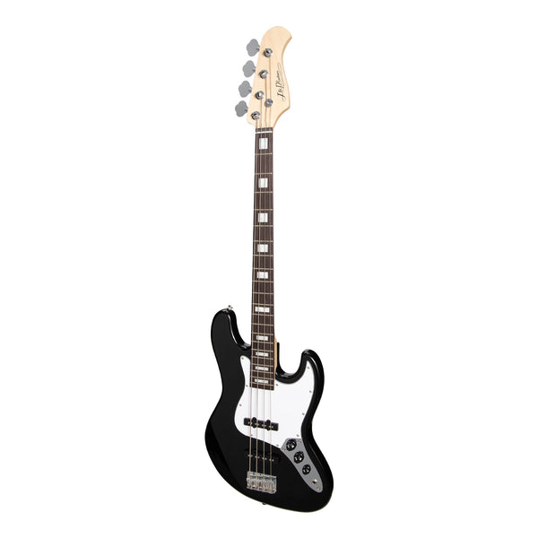 J&D Luthiers 4-String JB-Style Electric Bass Guitar (Black)-JD-JB-BLK