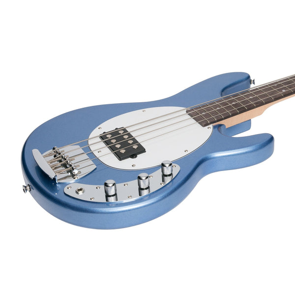 J&D Luthiers 4-String MM-Style Electric Bass Guitar (Metallic Blue)