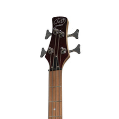 J&D Luthiers 4-String T-Style Contemporary Active Electric Bass Guitar (Satin Brown Stain)