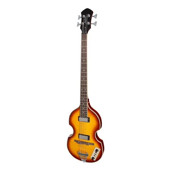 J&D Luthiers 4-String Violin-Style Electric Bass Guitar (Honey Burst)-JD-BB10-HB