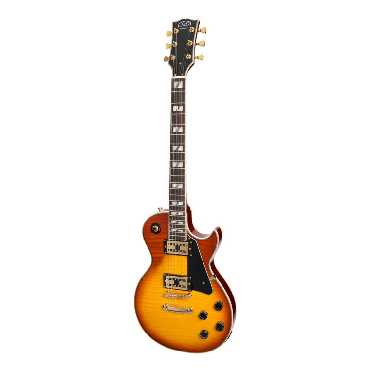 J&D Luthiers LP-Custom Style Electric Guitar (Honeyburst)