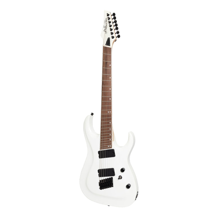 J&D Luthiers MF7 7-String Contemporary Multi-Scale Electric Guitar (White)