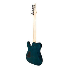 J&D Luthiers TF60 Contemporary 'TL' Style Multi-Scale Electric Guitar (Transparent Blue)