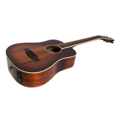 Martinez '31 Series' Daowood Acoustic-Electric Babe Traveller Guitar (African Brownburst)