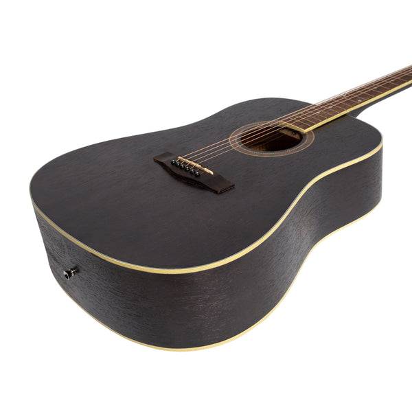 Martinez '41 Series' Dreadnought Acoustic Guitar Pack (Black)