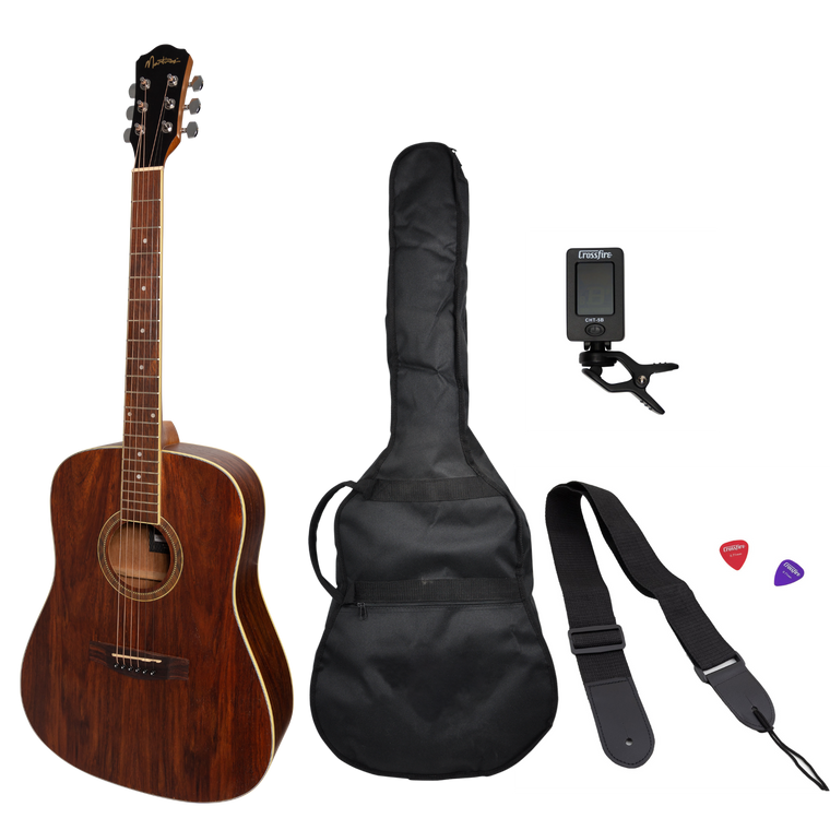 Martinez '41 Series' Dreadnought Acoustic Guitar Pack (Rosewood)