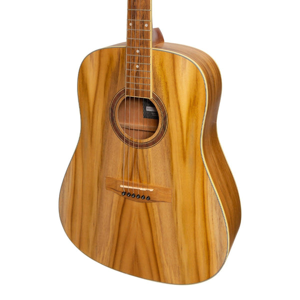 Martinez '41 Series' Dreadnought Acoustic Guitar Pack with Built-in Tuner (Jati-Teakwood)