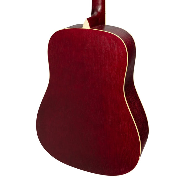 Martinez '41 Series' Dreadnought Acoustic Guitar (Red)