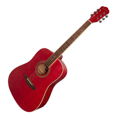 Martinez '41 Series' Dreadnought Acoustic Guitar (Strawberry Pink)