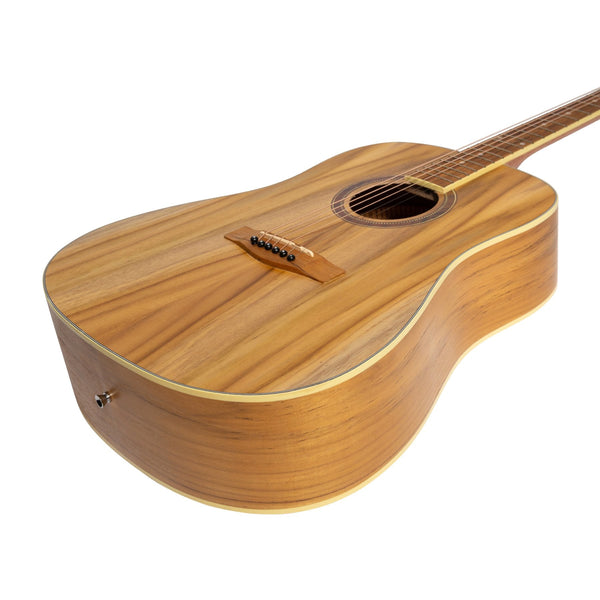 Martinez '41 Series' Dreadnought Acoustic Guitar with Built-in Tuner (Jati-Teakwood)