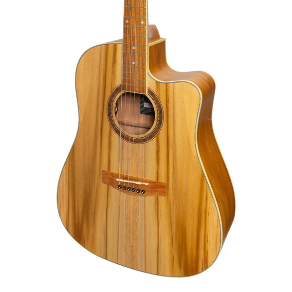 Martinez '41 Series' Dreadnought Cutaway Acoustic-Electric Guitar (Jati-Teakwood)