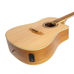 Martinez '41 Series' Dreadnought Cutaway Acoustic-Electric Guitar (Spruce/Jati-Teakwood)