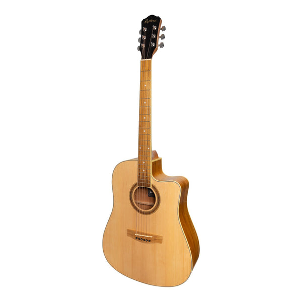 Martinez '41 Series' Dreadnought Cutaway Acoustic-Electric Guitar (Spruce/Jati-Teakwood)-MDC-41-SJ