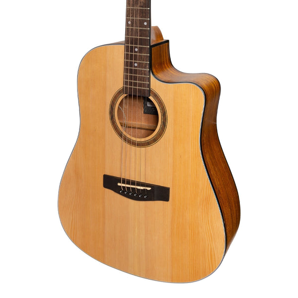 Martinez '41 Series' Dreadnought Cutaway Acoustic-Electric Guitar (Spruce/Koa)