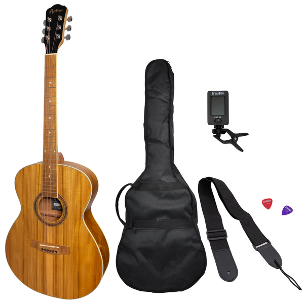 Martinez '41 Series' Folk Size Acoustic Guitar Pack (Jati-Teakwood)