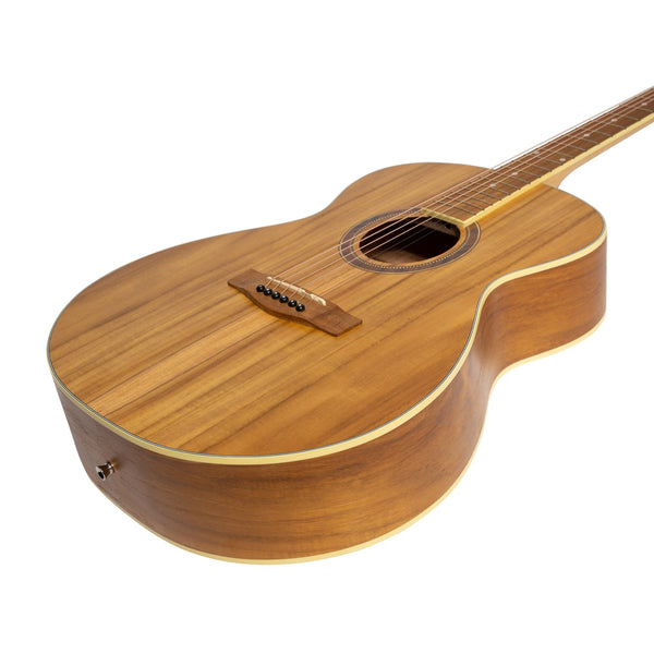 Martinez '41 Series' Folk Size Acoustic Guitar with Built-in Tuner (Jati-Teakwood)