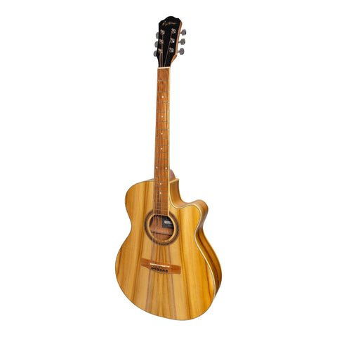 Martinez '41 Series' Folk Size Cutaway Acoustic-Electric Guitar Pack (Jati-Teakwood)