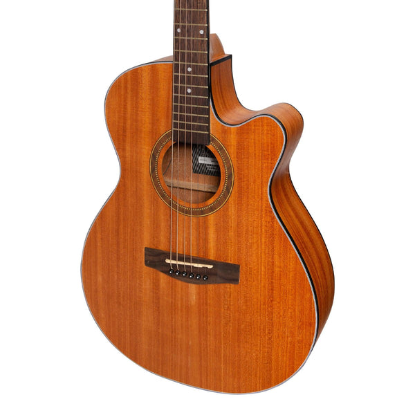 Martinez '41 Series' Folk Size Cutaway Acoustic-Electric Guitar Pack (Mahogany)