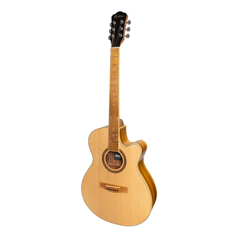 Martinez '41 Series' Folk Size Cutaway Acoustic-Electric Guitar Pack (Spruce/Jati-Teakwood)