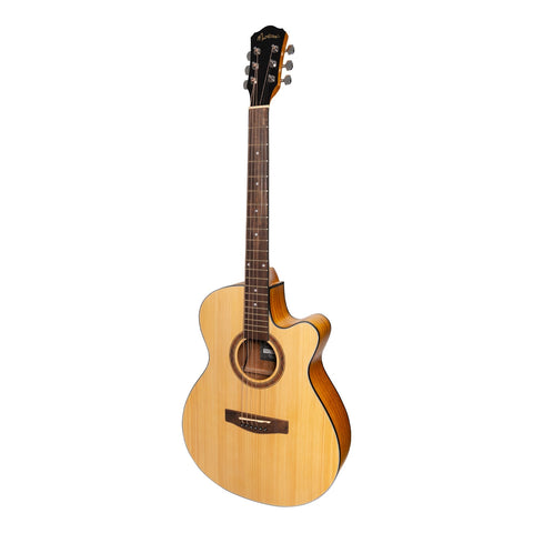 Martinez '41 Series' Folk Size Cutaway Acoustic-Electric Guitar Pack (Spruce/Koa)