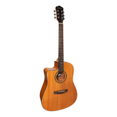 Martinez '41 Series' Left Handed Dreadnought Cutaway Acoustic-Electric Guitar (Mahogany)-MDC-41L-MAH