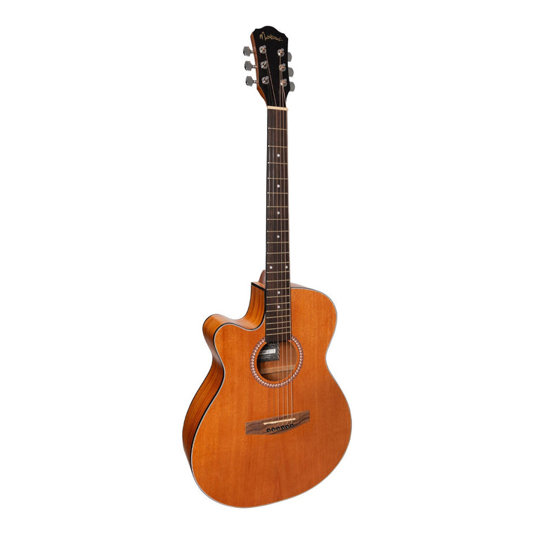 Martinez '41 Series' Left Handed Folk Size Cutaway Acoustic-Electric Guitar (Mahogany)