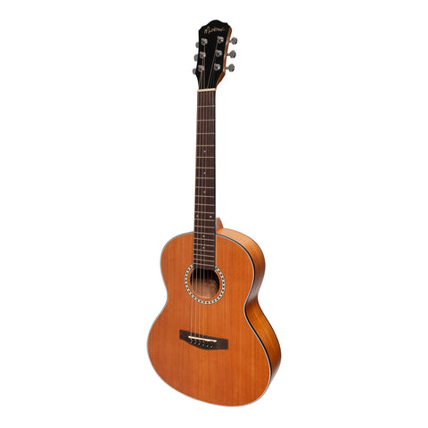 Martinez Acoustic 'Little-Mini' Folk Guitar Pack with Built-In Tuner (Mahogany)