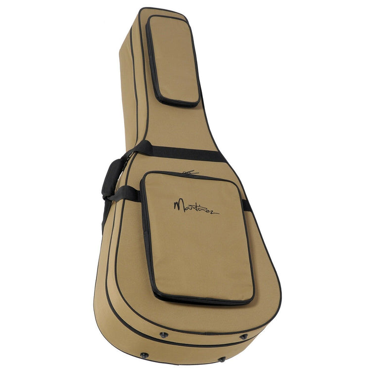 Martinez Deluxe Shaped Acoustic Guitar Polyfoam Case (Tan)