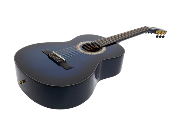 Martinez G-Series 3/4 Size Student Classical Guitar Pack with Built In Tuner (Blue-Gloss)