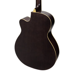 Martinez Jazz Hybrid Acoustic-Electric Small Body Cutaway Guitar (Black)