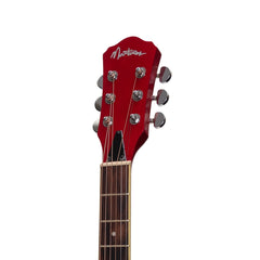 Martinez Jazz Hybrid Acoustic-Electric Small Body Cutaway Guitar (Red)