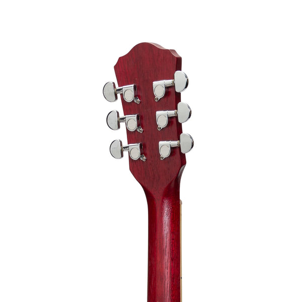 Martinez Jazz Hybrid Acoustic Small Body Cutaway Guitar (Red)