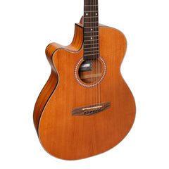 Martinez Left-Handed '41 Series' Folk Size Cutaway Acoustic-Electric Guitar Pack (Mahogany)