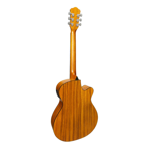 Martinez Left-Handed '41 Series' Folk Size Cutaway Acoustic-Electric Guitar Pack (Spruce/Koa)