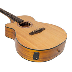 Martinez Left-Handed '41 Series' Folk Size Cutaway Acoustic-Electric Guitar Pack (Spruce/Koa)