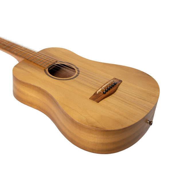 Martinez Left Handed Acoustic Babe Traveller Guitar (Jati-Teakwood)