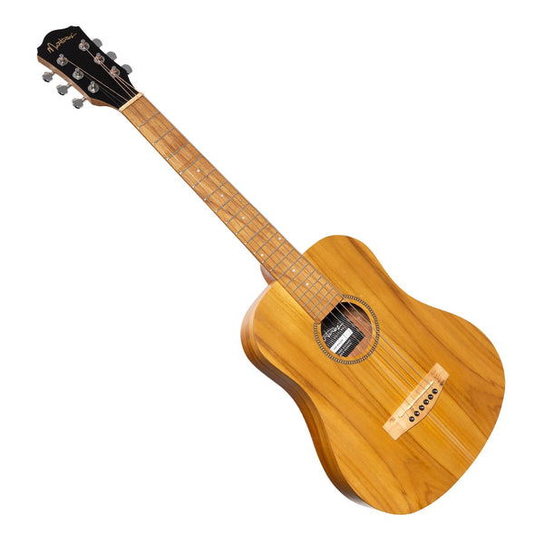 Martinez Left Handed Acoustic-Electric Babe Traveller Guitar (Jati-Teakwood)