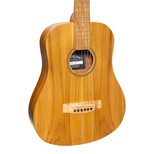 Martinez Left Handed Acoustic-Electric Babe Traveller Guitar (Jati-Teakwood)