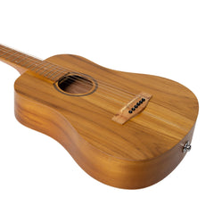 Martinez Left Handed Acoustic-Electric Babe Traveller Guitar (Jati-Teakwood)