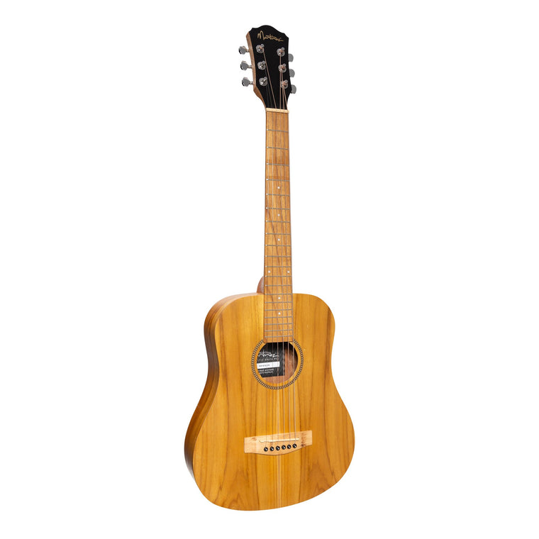 Martinez Left Handed Acoustic-Electric Babe Traveller Guitar (Jati-Teakwood)