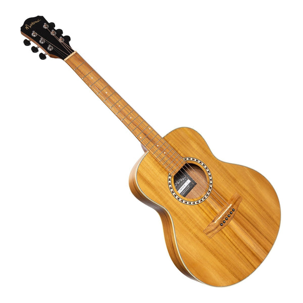 Martinez Left Handed Acoustic-Electric Short-Scale Guitar (Jati-Teakwood)