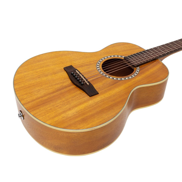 Martinez Left Handed Acoustic-Electric Short-Scale Guitar (Koa)