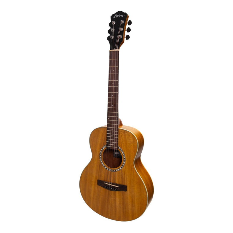 Martinez Left Handed Acoustic-Electric Short-Scale Guitar (Koa)