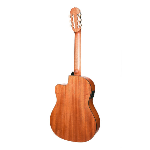 Martinez 'Natural Series' Cedar Top Acoustic-Electric Classical Cutaway Guitar (Open Pore)