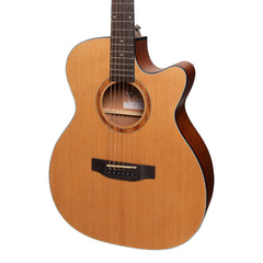 Martinez 'Natural Series' Cedar Top Acoustic-Electric Small Body Cutaway Guitar (Open Pore)